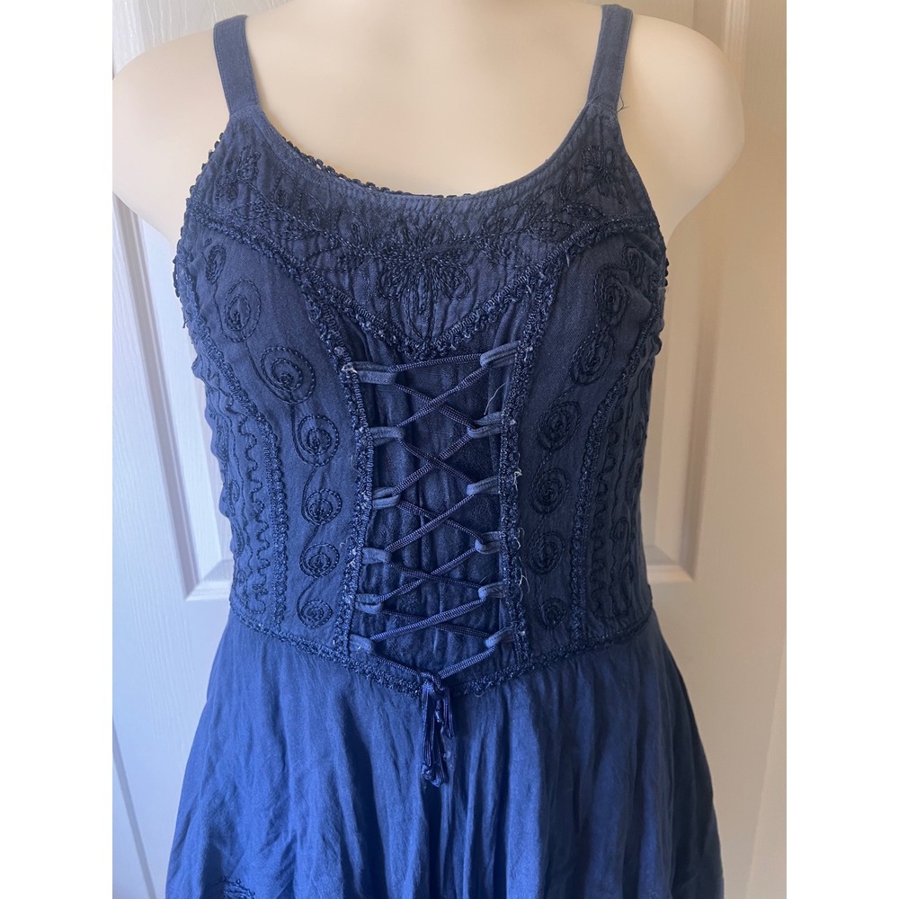 Fairy Lace Up Corset Dress Whimsigoth Boho Cottagecore Y2K REN Fair Ethereal - Picture 2 of 3
